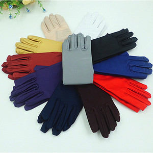 Gants de cyclisme en spandex pour femmes Fulishu, couleur unie, élastiques, pour l'été, pour adultes - Product Image 1