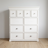 Armoire haute à 10 tiroirs en Radiata/MDF, design européen - Meuble de rangement autoportant à 10 étagères, durable et moderne pour vêtements