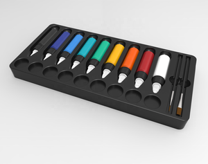 Ensemble de <span class=keywords><strong>peinture</strong></span> aérographe à base d'eau 9 couleurs <span class=keywords><strong>pour</strong></span> le visage et le corps maquillage liquide tatouage peintures en aérosol <span class=keywords><strong>pour</strong></span> fournitures de <span class=keywords><strong>peinture</strong></span> corporelle - Product Image 2