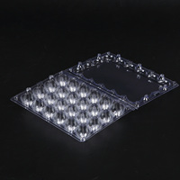 Boîte de rangement en plastique PET transparent pour 24 œufs de caille, empilable, réutilisable, de qualité alimentaire, emballage agricole