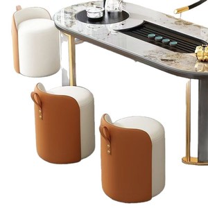 Modern Minimalist Dressing <b>Stool</b> <b>With</b> Handle Gray Orange White Color For Bedroom Living Room Shoe Changing Footstool Tea <b>Table</b> - Product Image 5