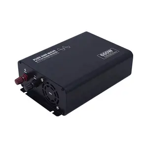 Inversor de coche pequeño YUCOO 600W 12V 220V inversor de onda sinusoidal pura con control remoto