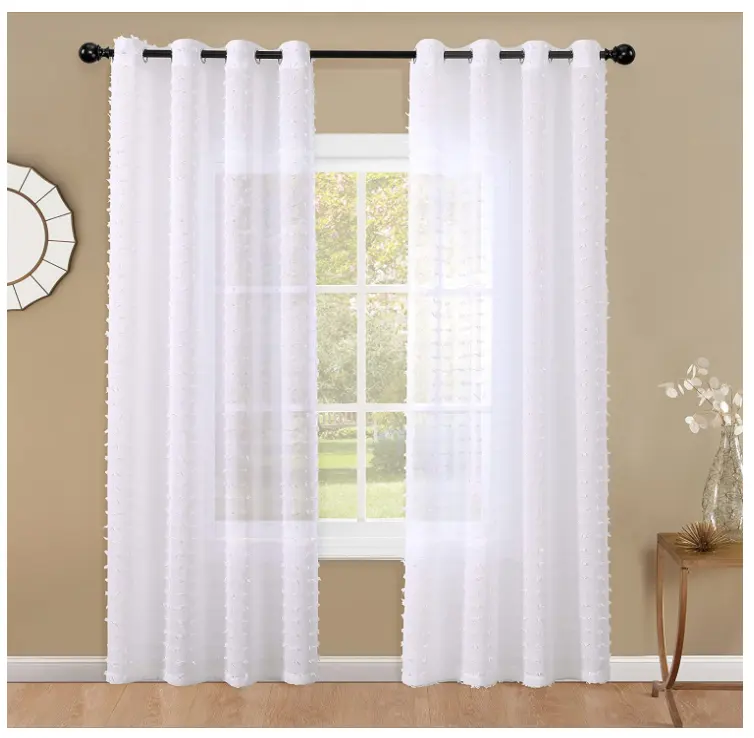 Windows Sheer White Curtains 84 Inches Long 2 Panels White Sheer Curtains Basic Rod Pocket Panel for Bedroom