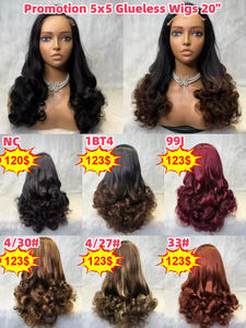 $120 Promotion Letsfly 5x5 Glueless Lace Closure Fumi Loose <b>Wigs</b> 11A Raw Virgin <b>Hair</b> 300gram Full <b>Human</b> <b>Hair</b> 20inch Colored <b>Wigs</b> - Product Image 5