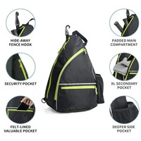 Sac à dos de pickleball et étui de raquette de tennis portable en nylon, nouveau modèle unisexe, motif uni, style tendance, en stock pour l'exportation