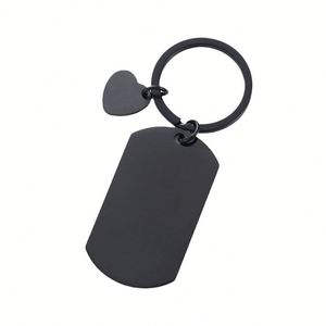 Llavero de Metal con Etiqueta de Acero Inoxidable, Estilo Amor, Logotipo Grabado con Láser, Impresión a Color, Material para Colgante en Blanco - Product Image 5
