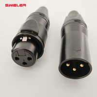 Connecteur de microphone XLR 3 pôles, contact en cuivre plaqué or, étanche, prise jack XLR DMX compatible avec Neutrik Nc3mxx