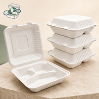 Conteneur alimentaire en bagasse de canne à sucre à 3 compartiments, 9x7 pouces, pour vente en gros, idéal pour la restauration à emporter