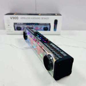 Enceinte Bluetooth V900 avec caisson de basses sans fil, son HIFI, barre de son, lumière LED colorée, enceinte de karaoké active pour les fêtes avec micro sans fil - Product Image 5