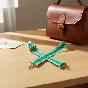 Correa de cincha verde de 5 cm de color sólido para accesorios de bolsos - Product Image 1