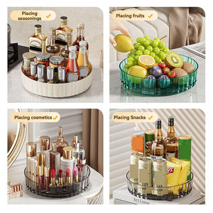 Almacenamiento transparente para encimera de cocina, organizadores de maquillaje cosmético para despensa, bandeja giratoria para especias y condimentos de cocina - Product Image 5
