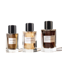 Emballage de boîte cadeau personnalisée de luxe, flacon de parfum en verre carré vide de 30 ml, 50 ml, 100 ml avec couvercle