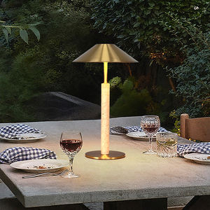 โคมไฟตั้งโต๊ะหินอ่อนทันสมัย แบบชาร์จไฟได้ <span class=keywords><strong>LED</strong></span> ปรับความสว่างได้ ไร้สาย ควบคุมด้วยระบบสัมผัส โครงสร้างโลหะยืดหยุ่น เป็นมิตรกับสิ่งแวดล้อม โคมไฟตั้งโต๊ะห้องนอนสุดหรู - Product Image 3