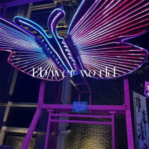 Columpio de mariposa, alas luminosas interactivas, equipo de entretenimiento grande para exteriores, mecedora con luz Led, decoración personalizada para exteriores
