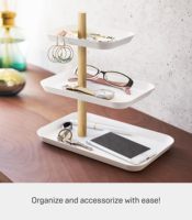 Plateau à accessoires à 3 niveaux Home Rin, porte-bijoux et organisateur de rangement en métal avec accents en acier