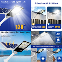 Vente en Gros Offre Spéciale Lampe Solaire LED de Rue Fendue Monocristalline Commerciale avec Batterie au Lithium 100W 200W 300W 400W 500W