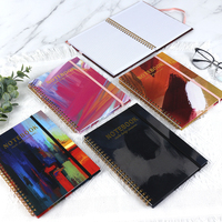 Carnet à spirale A5 à couverture rigide personnalisée avec bandes élastiques, reliure à anneaux à couverture rigide, 100 feuilles, taille B5, école, logo personnalisé imprimé