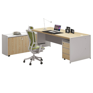 Juego de Escritorio y Silla Ejecutiva Modular Moderno y Personalizado de Lujo, Madera Natural y MDF para Gerentes y Directores Comerciales, con Certificación CE - Product Image 6