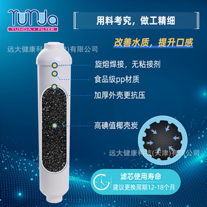 Cartucho de filtro de carbón activado T33 de 10 pulgadas con alto valor de yodo para purificador de agua - Product Image 2