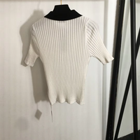 T-shirts Pulls Décontractés de Luxe à Manches Courtes pour Femmes, Nouveauté Tendance, Couleurs Simples Assorties, Coupe Slim, Vêtements de Créateur