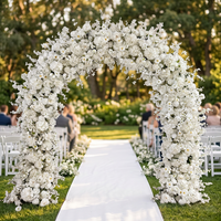 Arche florale D-Arch, très vendue, de haute qualité, arche florale blanche en forme de U pour la décoration de scène de mariage et de fond de scène