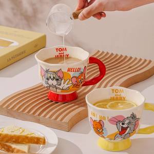 Tom And Jerry <b>Ceramic</b> <b>Mug</b> Single Cup With Handle Cartoon Design For Gift Home Office Use - Product Image 1