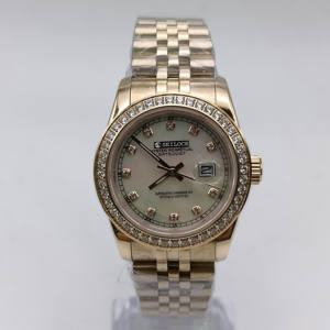 Reloj Mecánico SEILOCE NH35 de Nuevo Diseño en Oferta, Reloj de Lujo Automático con Cronógrafo y Diamantes de Acero Inoxidable para Parejas - Product Image 5