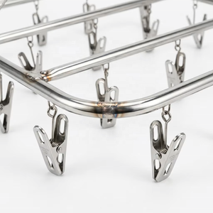 Heavy Duty 20 <strong>Pegs</strong> Stainless Steel Rectangle Sock <strong>Dryer</strong> with Windproof Locking Latch Outdoor Balcony Laundry Hanging Rack - Product Image 2