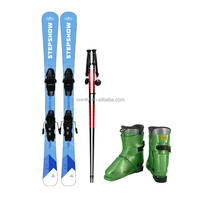Ensemble de ski tout-terrain personnalisé pour jeunes et adultes, avec noyau en bois, double pointe, fixations et bottes, équipement de ski, fabricant OEM, vente en gros