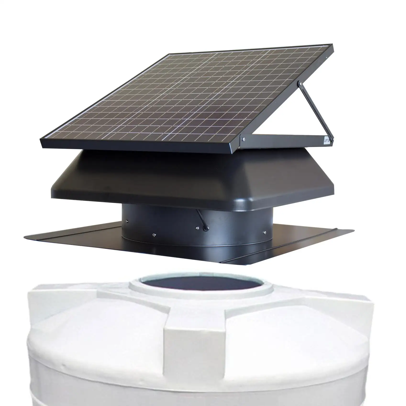 50W 14 Zoll Solarenergie Entlüftung ventilator Abluft metall ohne Leistung Dach ventilator Gleichstrom Dach belüftung Wassertank Absaug kühler
