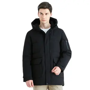 OEM/ODM cliente de invierno de talla grande abrigo de hombre personalizado puffer abajo chaqueta abrigo ropa con capucha