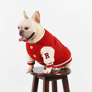 Giacca da Baseball invernale di marca alla moda per <span class=keywords><strong>cani</strong></span> da compagnia ispessita secchio francese <span class=keywords><strong>carlino</strong></span> caldo di cotone vestiti invernali in velluto - Product Image 2