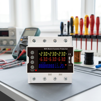 Protecteur triphasé à réinitialisation automatique JIUJI 80A, montage sur rail DIN, AC80-300V, moniteur d'énergie LCD, RS485, protection contre la surchauffe et l'inéquilibre