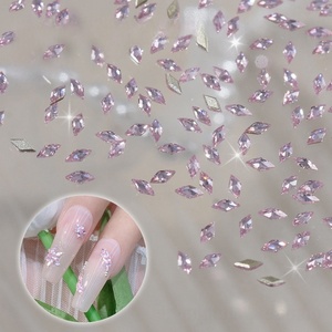 5A Zircon diamant forme perceuse ornement 3D <span class=keywords><strong>en</strong></span> forme d'<span class=keywords><strong>ongle</strong></span> grand <span class=keywords><strong>verre</strong></span> moyen 100 Pack pour Nail Art ornementation ongles strass - Product Image 2
