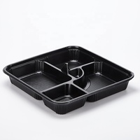 Boîte à bento de qualité alimentaire Ready Ship Conteneur à lunch carré en plastique écologique pour plats à emporter Plateau à sushi et à bonbons pour sandwichs