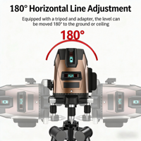 Niveau laser rotatif industriel de haute qualité à 2 lignes, lumière verte, auto-nivelant, pour la construction, machine de nivellement à 360°, précision de 1 mm