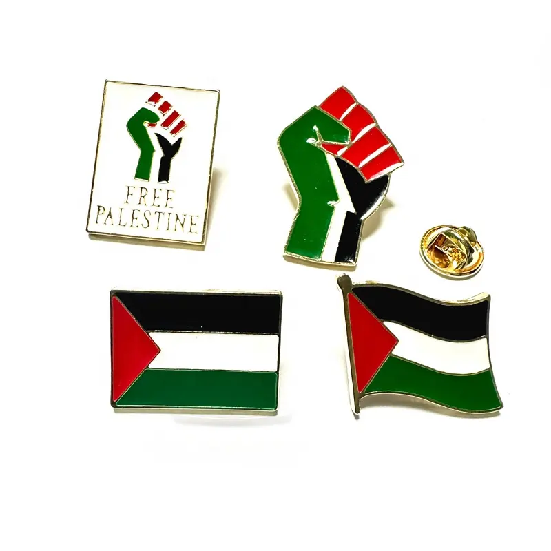 Insignes ponctuels Broche en métal drapeau palestinien, épingle en métal fixant l'insigne de la liberté peut cartographier les badges sur mesure