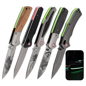 new design glow in the dark pocket knife natural brighten handle camping knife shining outdoor hunting Luminous folding knife