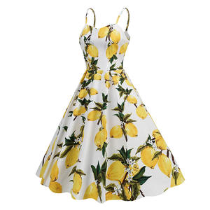 Robe trapèze Vintage rockabilly en coton rétro, bretelles spaghetti, robe imprimée, vêtements d'été pour femmes - Product Image 2