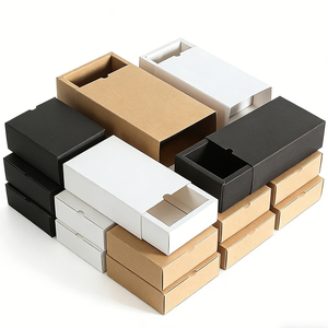 Scatola a Cassetto in Carta Kraft Personalizzata con Logo OEM, Scatola Scorrevole in Cartone Bianco/Nero - Product Image 1