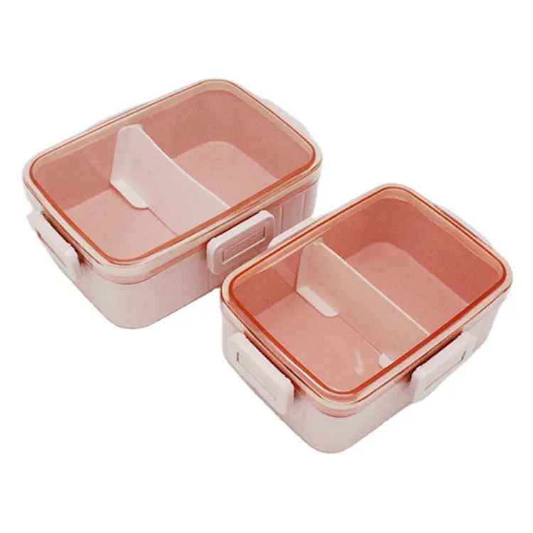 BPA Free Kids Bento Box Ideale stapelbare wieder verwendbare Lunchbox mit 2 Fächern