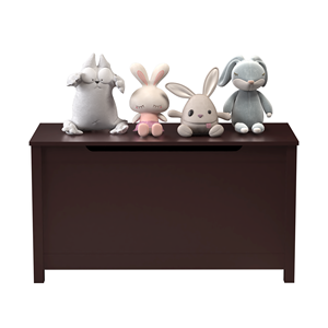 Boîte de rangement en bois pour jouets d'enfants avec charnière sécurisée, <span class=keywords><strong>coffre</strong></span> de rangement couleur café pour salle de jeux, chambre d'enfant et chambre à coucher - Product Image 5