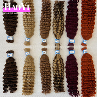 Ekstensi Rambut Kepang Manusia Double Weft 100% Remy India Tanpa Proses Deep Wave Afro Kinky Curly Virgin Hair Bundle Bulk