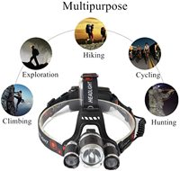 4 Mode Lampu Kepala Hiking Camping Memancing Outdoor Sudut Dapat Disesuaikan Zoom Tahan Air Dapat Diisi Ulang Senter LED Lampu Sorot Kepala