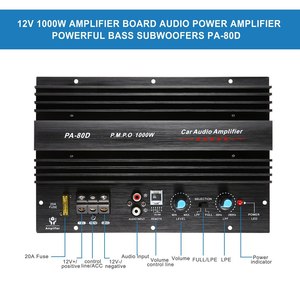 PA-80D 12V <span class=keywords><strong>1000W</strong></span> <span class=keywords><strong>Voiture</strong></span> Audio Amplificateur Haute Puissance <span class=keywords><strong>Ampli</strong></span> Conseil Subwoofer Puissant <span class=keywords><strong>Ampli</strong></span> Basse - Product Image 3