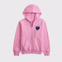 Sweat à capuche pour enfants en coton biologique et bambou, coupe oversize, avec logo graphique, fermeture éclair intégrale, en molleton, personnalisable