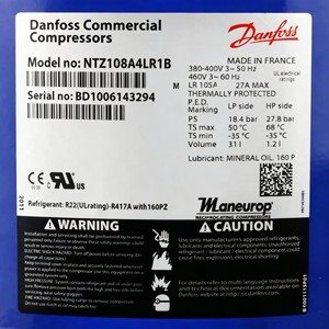 Compresor Scroll Danfoss NT215A4LR1B NTZ108A4LR1B NTZ217A4LR1A para Refrigeración a Baja Temperatura de Uso Industrial - Product Image 4
