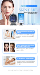 Analyseur de peau 3D, scanner facial AI, miroir magique, détection UV, test d'hydratation, équipement professionnel pour spa et domicile - Product Image 3