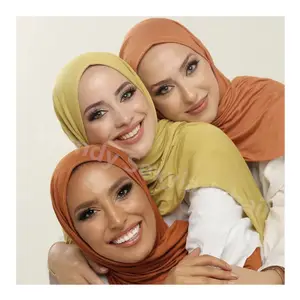 여성 이슬람 쉽게 착용 인스턴트 저지 Hijab 원 루프 저지 스카프 Hijab Shawls