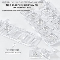 Support d'affichage pour faux ongles en acrylique transparent non magnétique, style INS, base d'entraînement portable pour ongles, support de pointe d'ongle en forme de pièce d'échecs